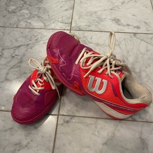 pink wilson tennis shoe court shoe